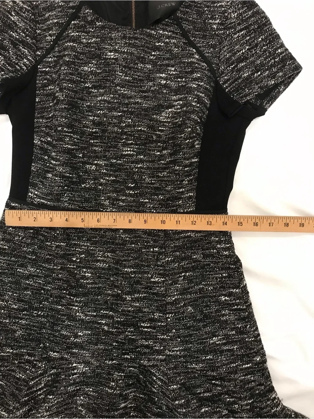 Ladies Black & Gray Textured Fit-and-Flare Dress